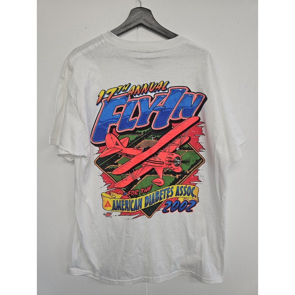 Vintage Fruit‎ Of The Loom Shirt Mens XL White Indy RC South Fly-In 2002 Plane